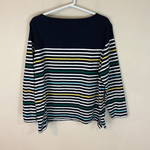 Authentic Talbots Plus Tee Sunny Stripe Multi Color Navy Size 1X - Picture 4 of 10
